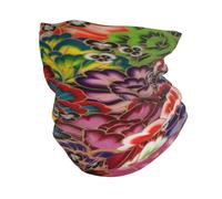 RAKFURF Scaldacollo in microfibra colorata con fiori di peonia sportiva - Scaldacollo per donne e uomini, maschera per il viso, sciarpa per la testa, protezione per il sonno dei capelli ricci