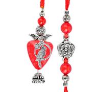 Rakhi Bhaiya Bhabhi Rakhi per fratello e Bhabhi Braccialetto Rakhi per Raksha Bandhan Set braccialetti Rakhi per fratello sorella festival tradizionale indiano, 8 Inches, Fili di cotone e perline