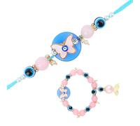 Rakhi Bhaiya Bhabhi Set of 2 Brother Bhabhi Butterfly Rakhi Lumba set Couple Pair Thread Bracelet with Rakhee Card for Raksha Bandhan Rakhi for Brother Sister Indian Traditional Festival