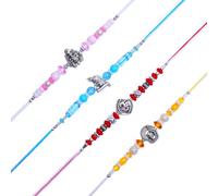 Rakhi for Brother Sister Set di 4 Rakhi Thread Bracciale Dora Set Gift Card