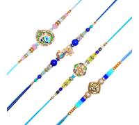 Rakhi for Brother Sister Set di 4 Rakhi Thread Bracciale Dora Set Gift Card