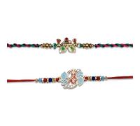 Rakhi Radha e Basuri per fratello e sorella, filo Rakhi dal design fantasioso, regalo Raksha Bandhan Rakhi per fratello, sorella, amici e famiglia, braccialetto Rakhi indiano