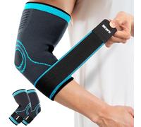 Rakiie Gomitiera per Tendinite, 2 Pezzi Tutore A Compressione per Uomini Donne, Tendinite e Gomito del Tennista, Gomito per Alleviare il Dolore Blu (L)