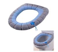 Rakiuty Bagno Coprisedile WC Pad,Coprisedili per WC,Coprisedile Universali per Toilette,Caldo Cuscino del Sedile del Water,Toilette Copri Sedile,Copri Sedile Toilet Morbido Invernale (Blu)