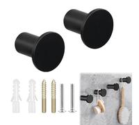 Rakiuty Ganci a Vite da Parete,GanciPortasciugamani in Acciaio Inox,Gancio Appendiabiti da Parete Nero,Ganci da Parete Appendi Accappatoio Bagno,Ganci da Parete Appendi Accappatoio Bagno,2PCS