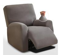 RAKKYOFD Copridivano reclinabile in morbida seta di latte elasticizzata, 4 pezzi, copridivano lavabile, protezione for mobili con fondo elastico for animali domestici e cani(Mid Grey)