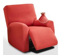 RAKKYOFD Copridivano reclinabile in morbida seta di latte elasticizzata, 4 pezzi, copridivano lavabile, protezione for mobili con fondo elastico for animali domestici e cani(Orange Red)