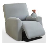 RAKKYOFD Copridivano reclinabile in morbida seta di latte elasticizzata, 4 pezzi, copridivano lavabile, protezione for mobili con fondo elastico for animali domestici e cani(Smoky Grey)