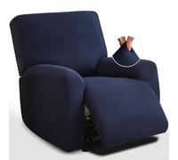 RAKKYOFD Copridivano reclinabile in morbida seta di latte elasticizzata, 4 pezzi, copridivano lavabile, protezione for mobili con fondo elastico for animali domestici e cani(Navy)