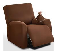 RAKKYOFD Copridivano reclinabile in morbida seta di latte elasticizzata, 4 pezzi, copridivano lavabile, protezione for mobili con fondo elastico for animali domestici e cani(Coffee)