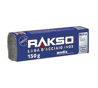 RAKSO lana di acciaio inossidabile media - 150 g, 1 fascia, levigare e lucidare in ambienti umidi, lisciare legni contenenti acidi tannici come la quercia nessun scolorimento della marezzatura