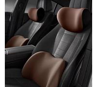 RAKTDA Poggiatesta Auto + Cuscino Lombare Auto per Alfa Romeo 159 2005-2012, Ergonomico Cuscino per Il Collo Dell'auto, Rimovibile Traspirante,Brown- Headrest And Lumbar Cushion