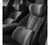 RAKTDA Poggiatesta Auto + Cuscino Lombare Auto per Hvundai Kona Hybrid/Electric/N SUV 2018-2021, Ergonomico Cuscino per Il Collo Dell'auto, Rimovibile Traspirante,Grey- Headrest And Lumbar Cushion