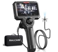 Ralcam Endoscopio 360° Orientabile con Display HD 5" 1280×720, Sonda 6,2 mm con 6 LED, Cavo Semirigido 1,5 m, IP67 Impermeabile per Ispezioni Professionali