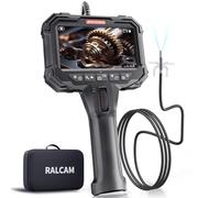 Ralcam Endoscopio con Luce, Display HD 5", Sonda 6,2mm 210° Rotante e Bloccabile, IP67, Cavo Semi-Rigido 1,5M, Telecamera per Ispezione Tubi, Auto e Casa