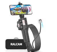 Ralcam Telecamera Endoscopica Endoscopio Industriale - Sonda Telecamera 1080P 8.5mm Boroscopio Snake a 180° a due vie, 1m Cavo Semirigido 8 luci LED Regolabili, per iOS Android Smartphone