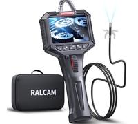 Ralcam Telecamera endoscopica con luce - Endoscopio 6,2 mm, telecamera 3,5" HD 720P con 6 LED, impermeabile IP67, cavo semirigido 1 m, telescopica per auto