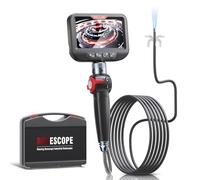 Ralcam Telecamera Endoscopica Endoscopio Industriale - 4,3 Pollici 1080P HD Schermo LCD Sonda Telecamera 8,5mm IP67 Impermeabile Boroscopio Snake a 180° a due vie, 10 LED 2M Cavo Semirigido