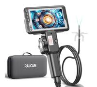 Ralcam Telecamera Endoscopica Endoscopio Industriale - 720P HD 4,5 Pollici Schermo LCD Sonda Telecamera 5,5mm Boroscopio Snake a 180° a due vie, 6 LED 1m Cavo Semirigido, Cassetta degli attrezzi