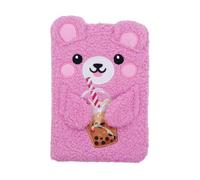 Ralcosuss Diario con simpatico orso di peluche, con copertina rigida, idea regalo per bambini, ragazze, donne, studenti (A5, a righe, 80 fogli/160 pagine)