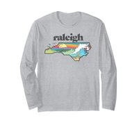 Raleigh North Carolina All'aperto Retro Natura Maglia a Manica