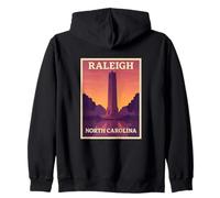 Raleigh North Carolina Vintage Viaggio Souvenir Art Graphic Felpa con Cappuccio