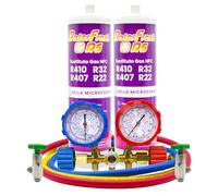 Ralerfresh RS - Gas refrigerante organico per climatizzatore split, equivalente a 950 g, sostitutivo dei gas R410, R32, R407 e R22 (2 bottiglie + manometro a 2 vie + tubi flessibili