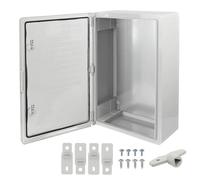 Ralertreik Armadio di distribuzione da parete con piastra di montaggio zincata, scatola industriale di controllo vuoto in plastica ABS con porta di protezione IP65, dimensioni 350 x 500 x 190