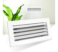 Ralertreik Griglia di azionamento Bianco doghe Orizzontali mobili per Aria condizionata Uscita Aria orientabile (200x150 mm)