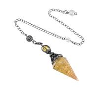 RALIYATX Pendolo Lazuli, pendoli naturali, pietra esagonale in cristallo della guarigione, per divinazione e reiki, idea regalo per il lavoro energetico, cristallo giallo