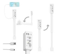 Rallonge de Prise électrique rétractable (Plage de Longueur : 19,37 à 28,3 pouces ; Rotation à 180°) - Équipe de 2 prises setteur et de 2 Ports USB (Dont 1 USB-C et 1 USB-A), CE Gadget Pratique offre