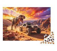 Rally Fuoristrada Jigsaw Puzzle 1000 Pezzis Riciclato Paper Dino Buggy Puzzles per Anziani Educativo Game Decompressione Allevia la Demenza Senile Regalo 52x38cm/1000 Pezzi