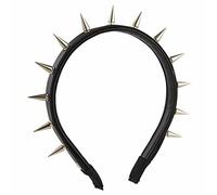 Ralondbey Cerchietto per capelli in pelle con borchie e rivetto, fascia punk, fascia per capelli gotica, diademi steampunk, rock, accessori per capelli per donne e ragazze