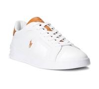 Polo Ralph Lauren - Heritage - Sneakers in pelle bianche con logo cuoio-Bianco 40