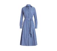 Ralph Lauren - Abito a Camicia a Righe in Cotone con Cintura - - Dresses - Donna - Blu - M