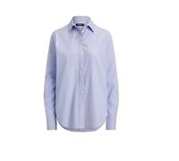 Ralph Lauren - Camicia a Maniche Lunghe con Colletto a Punta e Abbottonatura Frontale in Tessuto - - Blouses & Shirts - Donna - Blu - XL