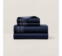Ralph Lauren Home Set lenzuola fazzoletto cotone biologico KING Blu navy