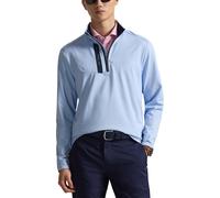 RALPH LAUREN Maglia con mezza zip, blu chiaro