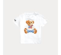 Ralph Lauren Maglietta Polo Bear in jersey di cotone 9 MESI White