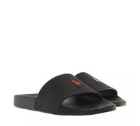 Polo Ralph Lauren - Sliders nere con logo con pony rosso-Bianco 40