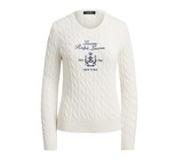 Ralph Lauren - Maglione a Treccia con Stemma Ricamato - - Knitwear - Donna - Bianco - L