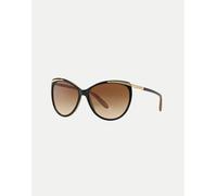 Ralph - Ra5150 - Occhiali da sole cat-eye neri con lenti marroni-Nero L