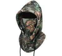 RALSPEC Passamontagna in pile mimetico caldo invernale antivento termico cappuccio scaldacollo maschera quercia inglese vera foglia mimetica caccia fotografia, Mimetico, S/L