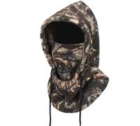 RALSPEC Passamontagna in pile mimetico marrone caldo inverno antivento cappuccio termico scaldacollo maschera quercia inglese albero vera foglia mimetica caccia fotografia