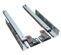 Ram Industrie Q50 Coppia di guide invisibili per cassetto, uscita totale, chiusura morbida, con ganci (350 mm)
