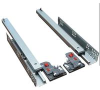 Ram Industrie Q50 - Coppia di guide telescopiche invisibili per cassetti, estrazione totale, chiusura soft, con ganci (450 mm)