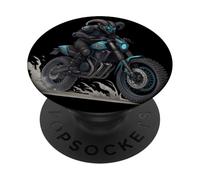 Ram Motociclista in Futuristica Armatura Blu PopSockets PopGrip Adesivo