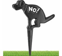 Ram-Pro - Cartello nero da cortile con paletto in ghisa con scritta "No Pooping Naughty Dog", perfetto per prato e giardino all'aperto, per tenere il cane lontano dai sigli, senza cacca di cane per