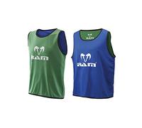 Ram Rugby Bavaglini reversibili, set di 10 bavaglini da allenamento, resistenti e traspiranti, per allenamento a contatto, taglie XL, Senior, Intermedie, Junior, borsa portaoggetti in rete inclusa,