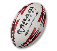 Ram Rugby Palla da rugby professionale per allenamento - 3D Grip - Prodotto assoluto top - Le nr. 1 in Inghilterra (rosso, 5)